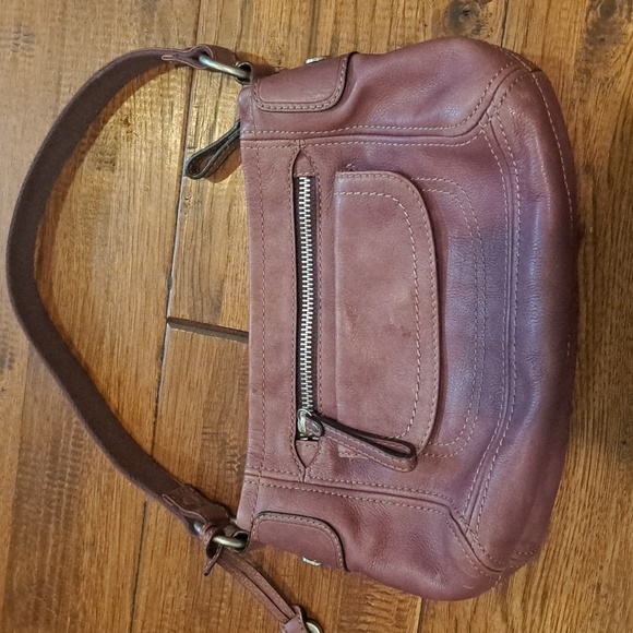 Fossil Purple Leather Shoulder Bag - Picture 3 of 11